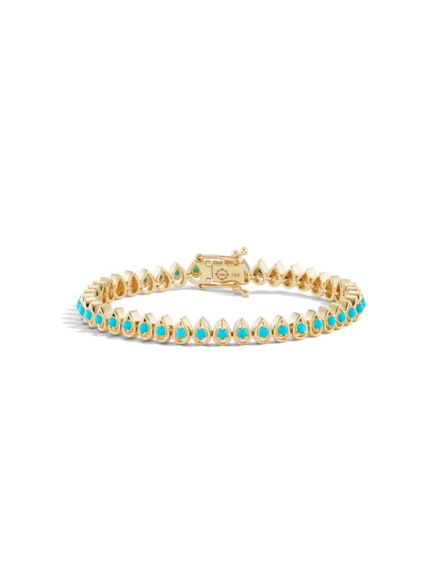 Bijoux Orly Marcel | Bracelet Tennis Turquoise Petale Mandala