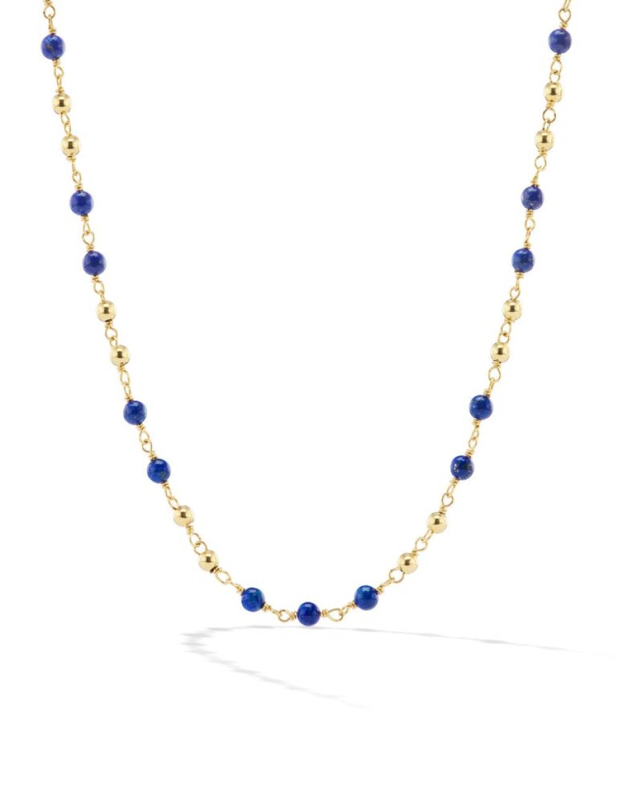 Bijoux Orly Marcel | Collier De Perles De Lapis Et D'Or