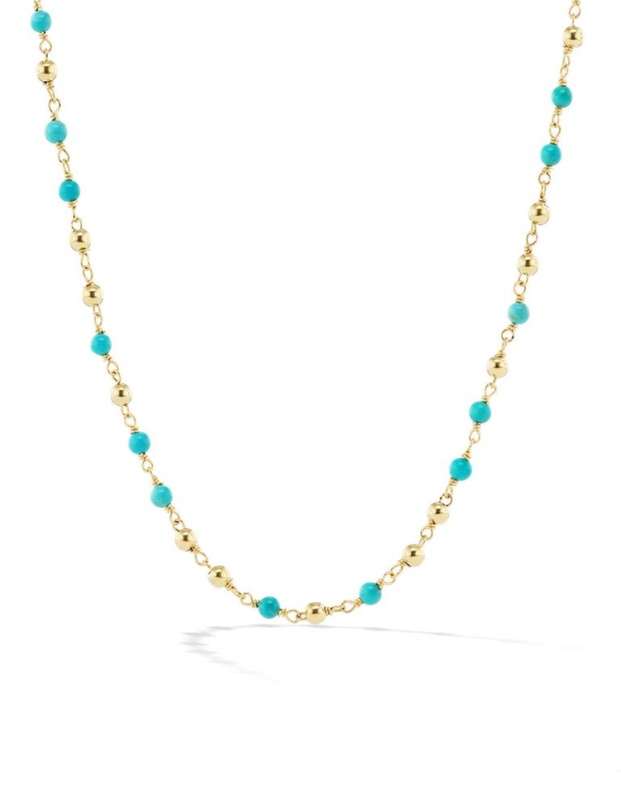 Bijoux Orly Marcel | Collier De Perles Turquoise Et Or