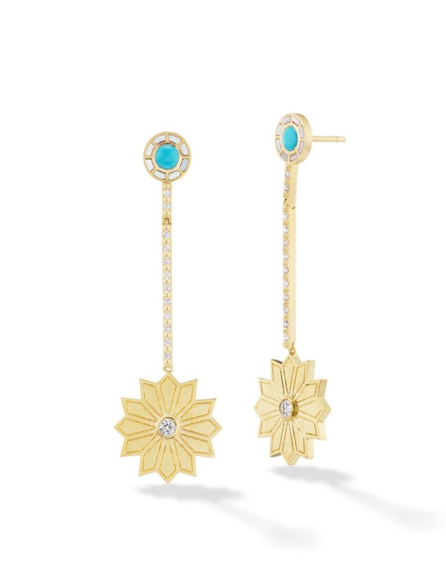 Bijoux Orly Marcel | Boucles D'Oreilles Barre De Fleurs Sacrees