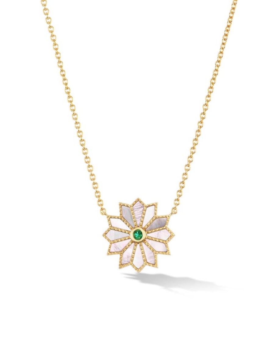 Bijoux Orly Marcel | Mini Collier Incruste De Fleurs Sacrees