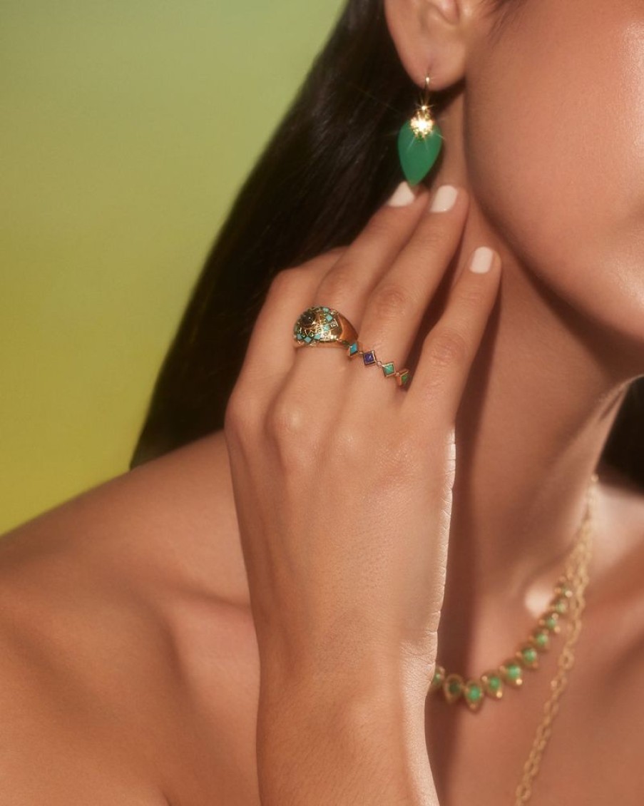 Bijoux Orly Marcel | Bague Incrustee De Dome De Mandala De Temple