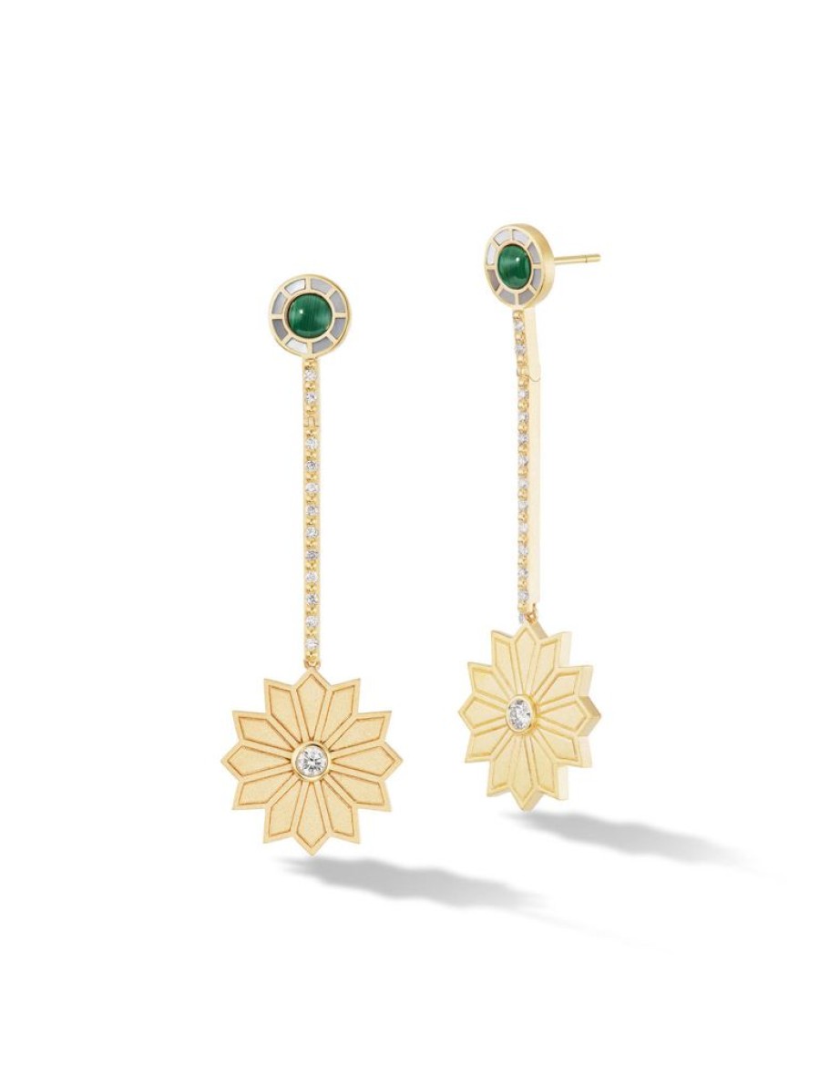 Bijoux Orly Marcel | Boucles D'Oreilles Barre De Fleurs Sacrees