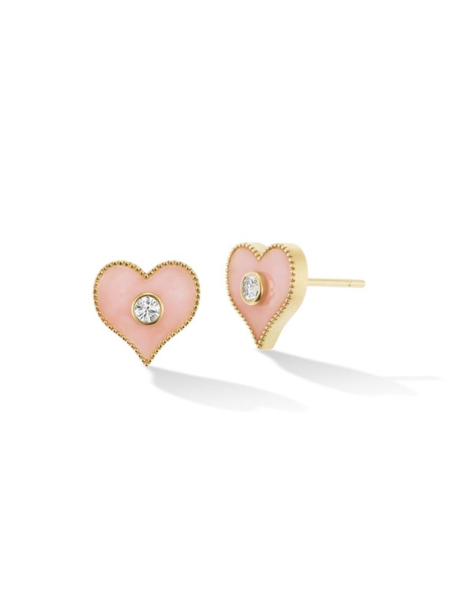 Bijoux Orly Marcel | Boucles D'Oreilles A Tige Avec Incrustation De Coeur