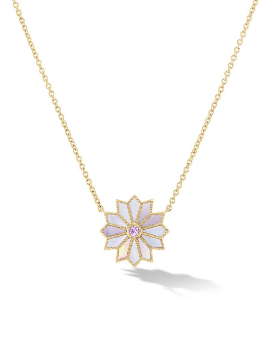 Bijoux Orly Marcel | Mini Collier Incruste De Fleurs Sacrees